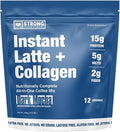 STRONG COFFEE COMPANY Instant Cacao Latte - 15g Protein, Instant Protein Coffee with Collagen, Adaptogens & Nootropics, No Crash, No Jitters, 12 Servings Bag