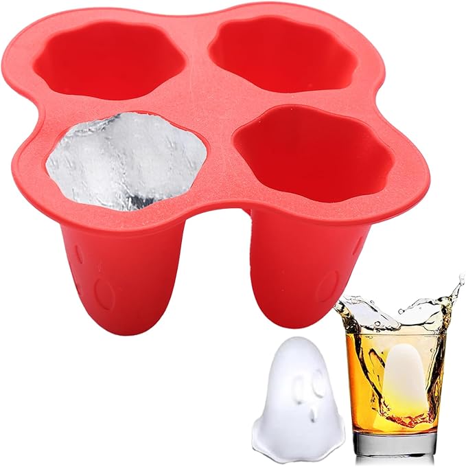 Halloween Ice Cube Molds,5PCS Ghost Silicone Molds for Chocolate, Candy, Jelly,Cake Topper Halloween Party Ice Cube Tray