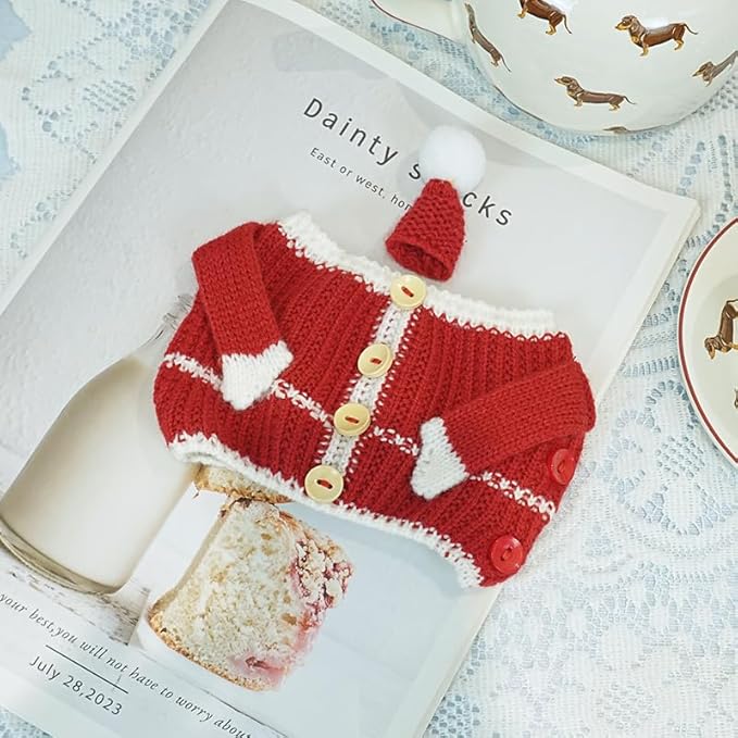 Tea Cozy Suitable for a 600ml,20oz Tea Pot,Teapot Warmer -100% Acrylic Fibers Filling,Two Piece (Christmas)