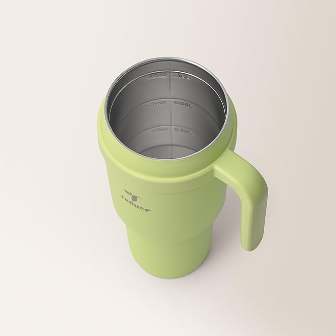 REDUCE 40 oz Stainless Steel Tumbler with Handle - Dual-Wall Vacuum Insulated Travel Mug, Sweat-Proof Lid & Reusable Straw - Keeps Drinks Cold for 24 Hrs, Fits Cupholders, Dishwasher Safe - Mojito