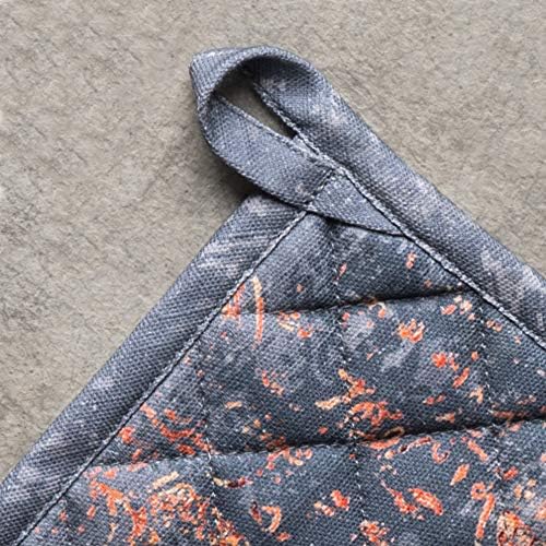 Maison d' Hermine Pot Holders 100% Cotton Heat Resistant Potholders 8" x 8" Hot Pads with Loop BBQ, Cooking, Baking, Grilling, Kitchen, Handling Hot Pans (Pack of 1, Imperfection)