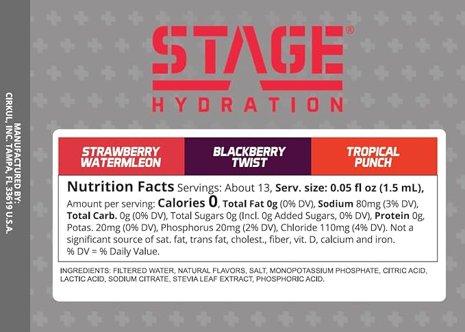 Cirkul Stage Electrolytes and Stevia Flavor Water Variety Pack, Makes 36 Drinks, No Sugar, Zero Calorie Drink Mix, (2 Strawberry Watermelon, 2 Tropical Punch, 2 Blackberry Twist)