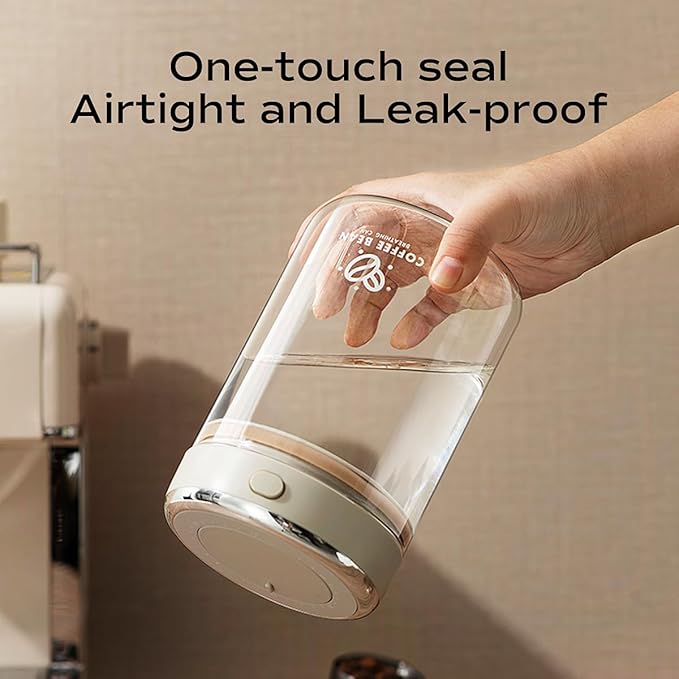 Coffee Canister with Premium Glass - Airtight Coffee Container with One-Way CO2 Valve and Freshness Tracker, Perfect for Coffee Bean Storage,(37 oz / 1100ml)