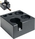 IKAPE ABS Espresso Knock Box, 7 in 1 Coffee Organizer Box Fit for Storage 51, 54, 58MM Espresso Tamper, Distributor, Portafilter & Puck Screen Accessories(Black)