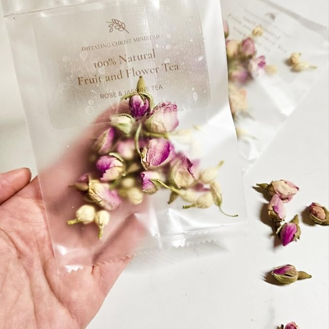 Gourmet Fruit & Floral Tea Set of 10 | Handcrafted, Additive-Free, Assorted Tea Gift Set | Sampler 5 Flavors of Naturally Dried Orange, Grapefruit, Lemon, Apple, Rose Jasmine | 10 Tea Bags | Premium Tea Gift Set