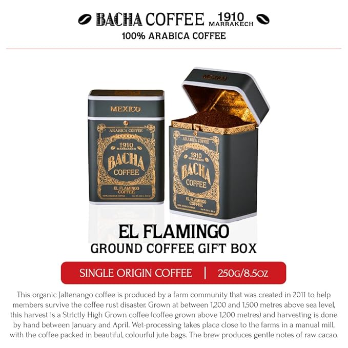 Bacha Coffee | El Flamingo Single Origin Signature Nomad Collection, Medium Roast, 100% Arabica Specialty Coffee, Ground Beans, 250g