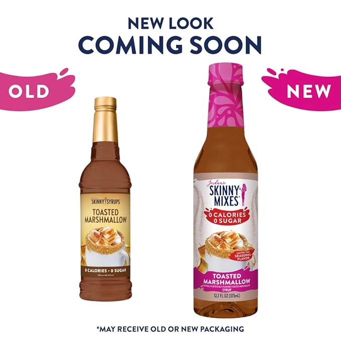 Jordan's Skinny Syrups Sugar Free Coffee Syrup, Toasted Marshmallow Flavor Drink Mix, Zero Calorie Flavoring for Chai Latte, Protein Shake, Food & More, Gluten Free, Keto Friendly, 25.4 Fl Oz, 1 Pack