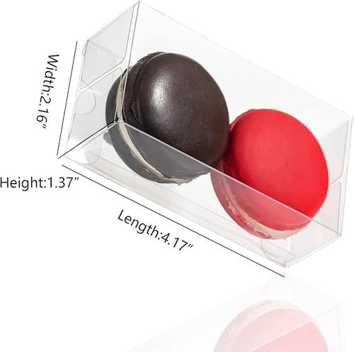 37 Pack Clear Macaron Boxes for 2, Mini Treat Boxes Chocolate Covered Orec Boxes Chocolate Truffle Boxes Browines BoxesPastry Boxes Candy Boxes(4.17" x 2.17" x 1.38")