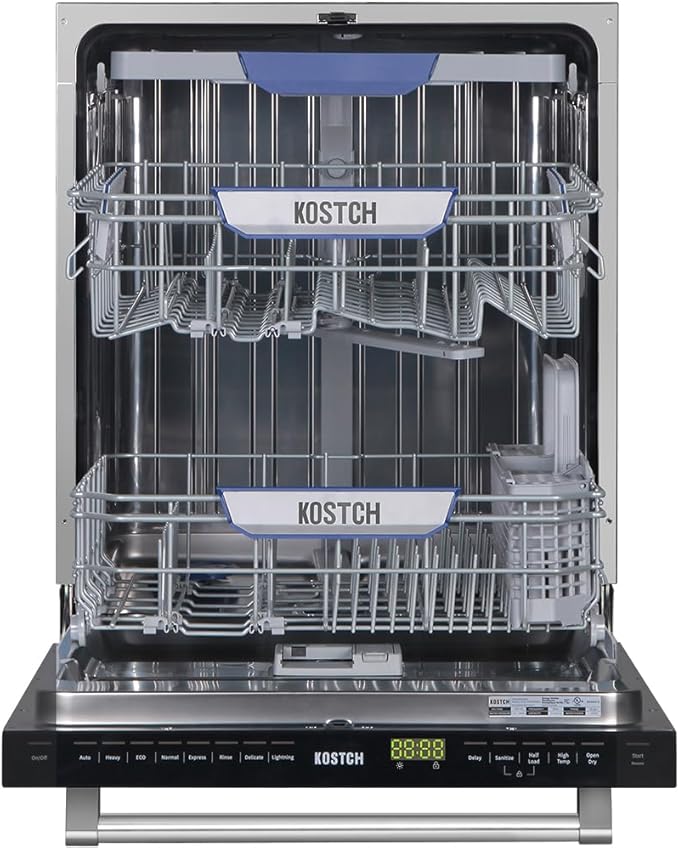 Large Capacity 24 inch Top Control Built-In Dishwasher with Third Rack – ENERGY STAR Certified, 47-dBA Ultra-Quiet, Stainless Steel (White)
