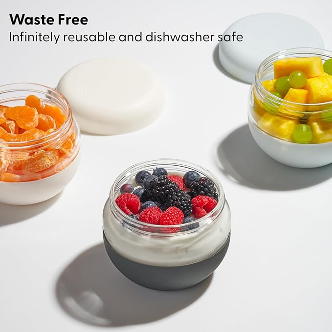 W&P Porter Seal Tight Glass Food Storage Container with Lid, Terrazzo Cream 16oz, Leak & Spill Proof Meal Prep Container, Microwave & Dishwasher Safe, Borosilicate Glass
