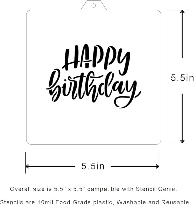 Cookie cutter and stencil set Baking stencils and cutters bundle DIY bakery decorating kit Cookie cutter with stencils Icing stencil and cookie cutter combo(Happy Birthday Set)