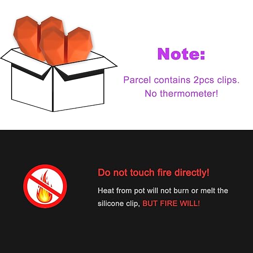 2Pcs Silicone Non-Scratch Pot Clip, Candy Thermometer Pot Clip for Candy Making, Hand-Free Holder to Measure Temperature of Candy, Oil, Milk, Chocolate, Candle, Deep Fryer and Cooking Melting Pot