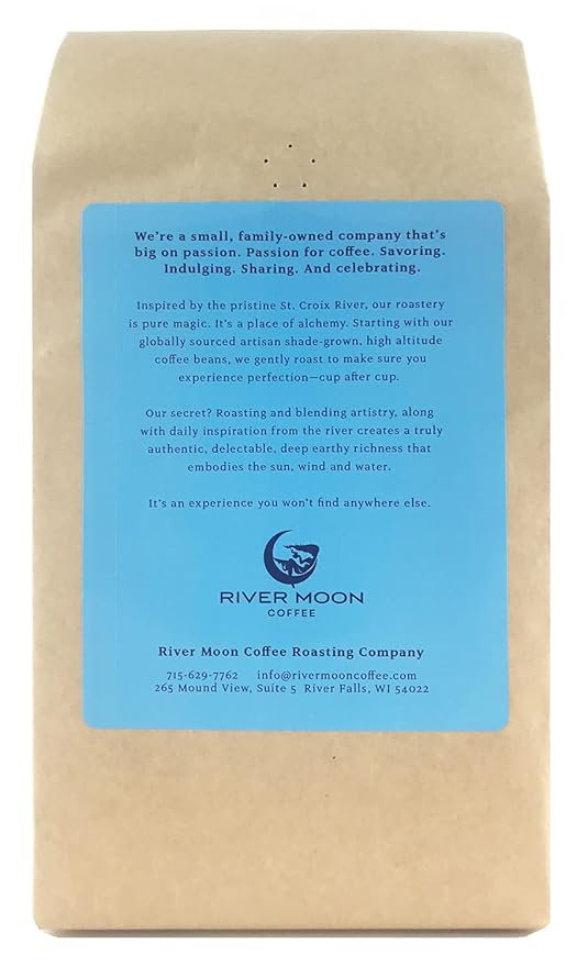 River Moon Coffee, Kona Coffee Whole Bean, Medium Roast, 5 lbs, Kona Waves Hawaiian Blend, Sustainably Farmed, 100% Arabica