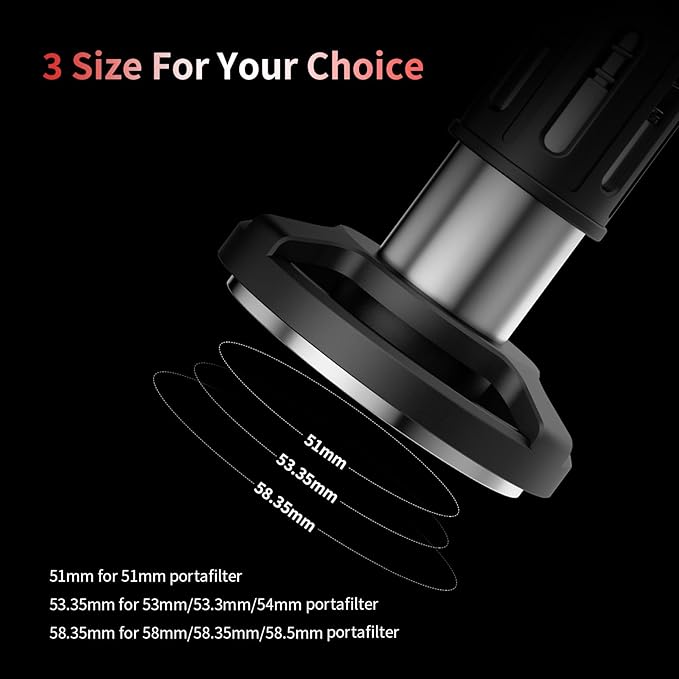 MHW-3BOMBER 58mm Espresso Tamper, Coffee Tamper with Sound Feedback for Barista, Impact Tamper Tool Espresso Espresso Hand Tamper with 4 Spring Loaded Fits 58mm Portafilter, YU Series, T5862-OS