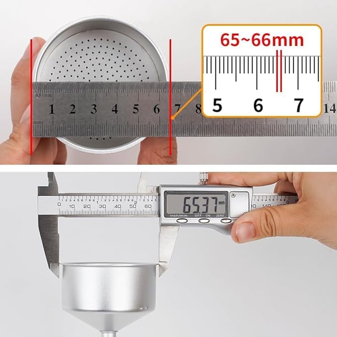 watchget Moka Pot Dosing Funnel - 60mm Espresso Coffee Dosing Ring, Plastic Powder Receiver and Distribution Tool for 6-Cup Moka Express Pot, Black