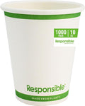 10 oz Paper Hot Cups, Tree-Less™ Compostable Paper Coffee Cups, Extra Strength, Tree-Free and Made Without PFAS, White (1000 Count)