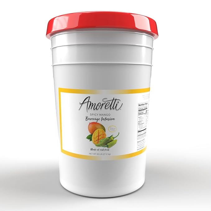 Amoretti - Spicy Mango Beverage Infusion - Drink Mix & Water Enhancer with Pump for Flavoring Cocktails, Waters, Teas, and other Beverages, Preservative Free