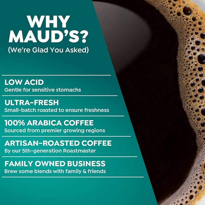 Maud's Decaf Espresso Roast Coffee Pods, 100 ct, Decaffeinated Dark Roast Coffee in Recyclable Single Serve Pods – 100% Arabica Coffee, Compatible with Keurig K Cups Maker