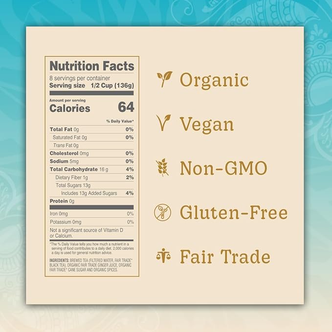 Bhakti Chai Tea Concentrate | Original, Organic Fresh Ginger, Black Tea, Sweetened, Spiced, Dairy-Free, Vegan (Pack of 3)