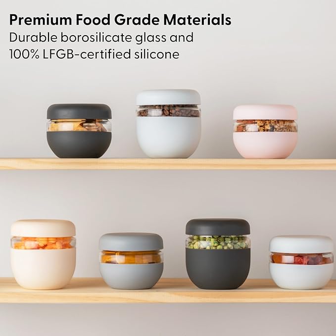 W&P Porter Seal Tight Lunch Bowl Container w/ Lid | Blush 16 Ounces | Leak & Spill Proof, Soup & Stew Food Storage, Meal Prep, Airtight, Microwave and Dishwasher Safe, BPA-Free Glass
