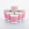 Restaurantware 8 Ounce Ripple Wall Paper Coffee Cups, 25 Leakproof Disposable Hot Drink Tumblers, Recyclable, Insulated Light Pink Design, Matching Lids available for Cups and Sold Separately