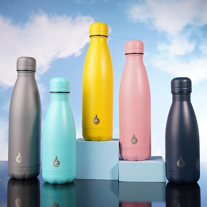 BJPKPK Insulated Water Bottle 12oz Stainless Steel Water Bottles For Travel Keep Cold And Hot,Turquoise