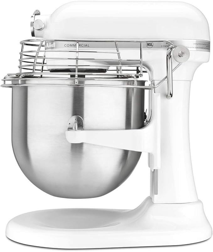 KitchenAid KSMC895WH 8-Quart Commercial Countertop Mixer with Bowl-Guard, 10-Speed, Gear-Driven, White