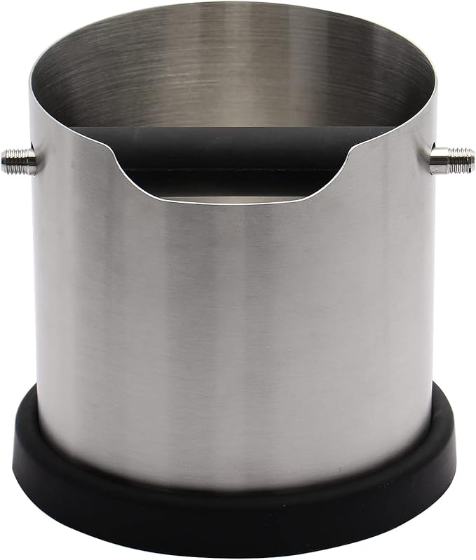 Espresso Knock Box, Capacity 60.8oz/1800ML Stainless Steel Coffee Grounds Container Waste Bin Coffee Tools for Barista and Non-slip Base (Silver)