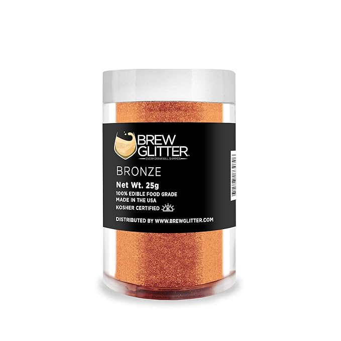 Bronze BREW GLITTER Edible Glitter For Drinks, Cocktails, Beer, Garnish Glitter & Beverages | KOSHER & HALAL Certified | 100% Edible & Food Grade | Vegan, Gluten, Nut Free (25g, Bronze)
