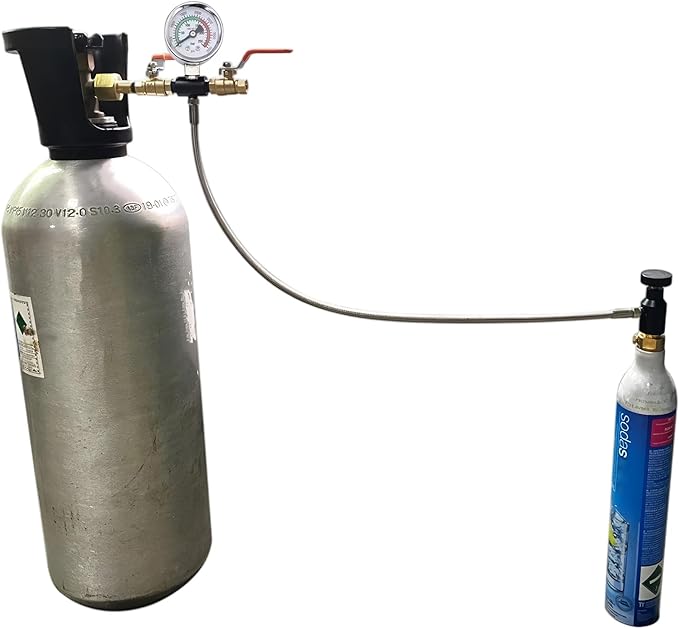 Soda Maker Co2 Tank Refill Adapter Hose,Soda Machine Co2 Cylinder Refill Station for Filling Soda blue Co2 Canister, 24inch Hose