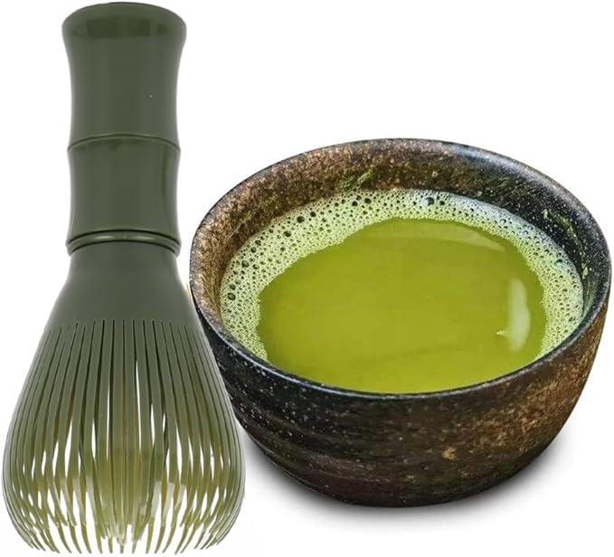 Traditional Matcha Whisk Reusable PP Resin Matcha Whisk Chasen Dishwasher Safe Matcha Stirrer Matcha Green Tea Powder Preparation Prepare Japanese Matcha Tea (Green)