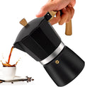 6 Cup Aluminum Moka Pot Classic Stovetop Espresso Coffee Maker 300ml 10oz Coffeemaker Percolator Mocha Pot Greca Coffee Maker Cafe Makers for Italian and Cuban Café Brewing Black
