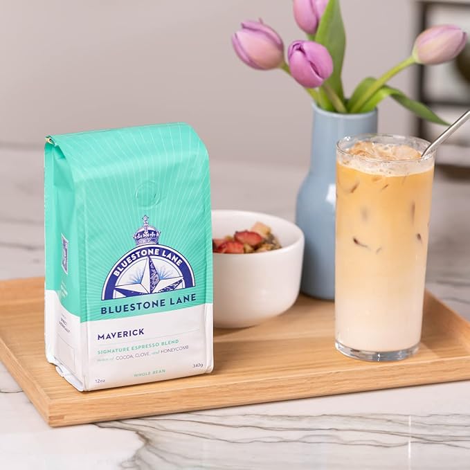 Bluestone Lane Ground Coffee, Maverick Espresso Blend, Medium Roast, 12 Ounce Bag (Pack of 2)