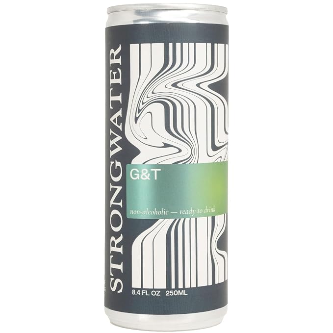 Strongwater Non Alcoholic Gin & Tonic - 12 Pack Cans (8.4 Fl Oz Each) - Premium Non Alcoholic Drinks - Ready to Drink Gin and Tonic, Alcohol Free Drinks, Made with Quinine, Citrus, Lemongrass & More