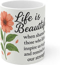 11 OZ Novelty Coffee Mugs - Christmas Gift (Inspirational Floral)