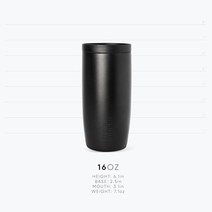 Simple Modern Travel Coffee Mug Tumbler with 360° Lid | Ceramic-Lined Insulated Stainless Steel Cold Brew Iced Coffee Cup Thermos | Gifts for Women Men Her Him | Voyager Signature | 16oz | Buttercup