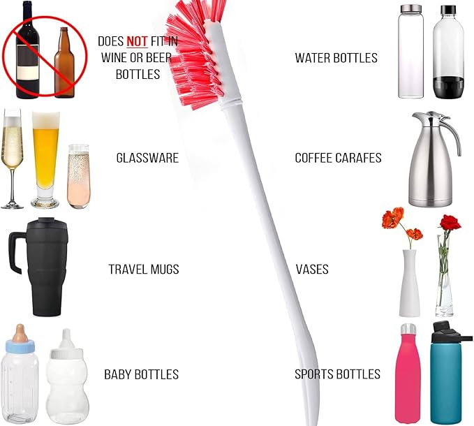 Soda Bottle Bundle 2-Pack Black 1L Carbonating + Deliqo 14" Bottles Cleaning Brush – For SodaStream Carbonating Water Seltzer