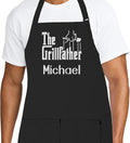 Personalized Chef Apron for Men, Custom Embroidered Design, Professional Kitchen Cooking BBQ Grilling for Dad, Decorated in USA