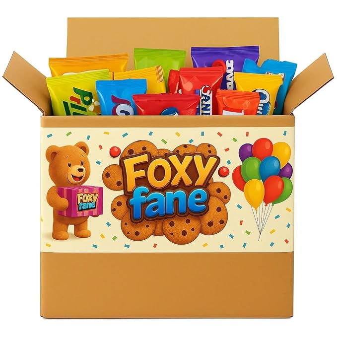 Foxy Fane 30-Count Holiday Gift Box - Variety Pack of 30 Healthy Snacks & Treats
