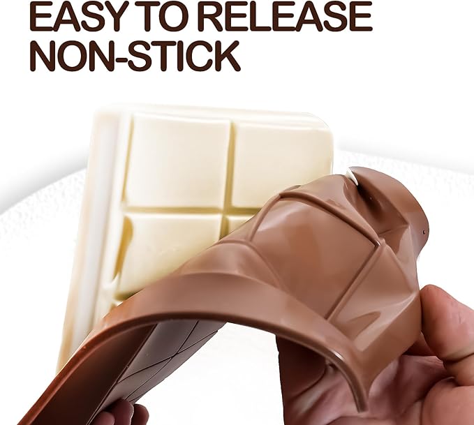 2 Pack Deep Dubai Chocolate Bar Molds, 1 Inch Silicone Chocolate Mold, Perfect for Homemade Chocolate Bar Pistachio with Scraper