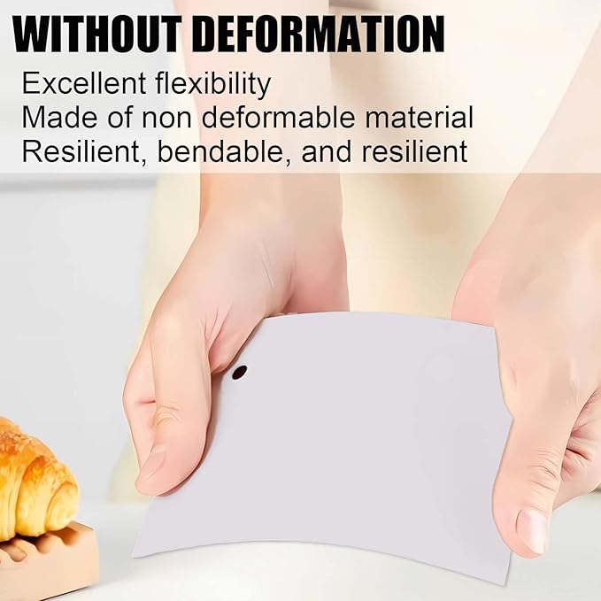 Dough Scraper Plastic Bench Scraper, Dough Scraper Tool Dough Cutter, Flexible Bench Scraper for Making Bread Pizza, 4 PCS