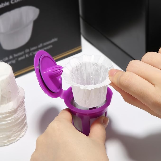 Pro Mael Disposable K Cup Coffee Filters for Keurig Single Cup, Use with Resusable K Cups, White (100 Count)