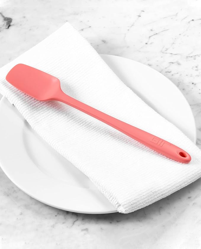 GIR: Get It Right Spoonula Silicone Spatula Scraper - 11-Inch Skinny Slate - Heat-Resistant Seamless Design - Non-Stick Flexible Mixing & Scraping - Long Spoon Spatula for Deep Jars