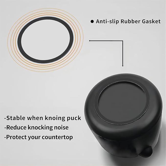 Espresso Knock Box with Barista Towels, Removable Shock-absorbent Knock Bar & Non-Slip Base - Knock Box Espresso, Knock Box for Coffee Grounds, Espresso Machine Accessories, Black, JDHAVMOS