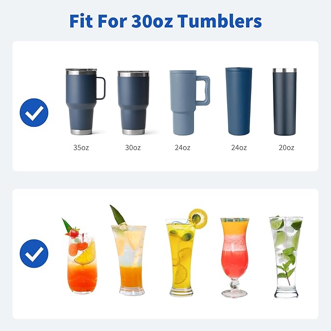 Metal Straws Reusable for YETI 30 oz Tumbler,9.5 "Stainless Steel Drinking Straws with Silicone Tip for 30 oz Cup Tumbler, Cleaning Brush, 1 Portable Bag