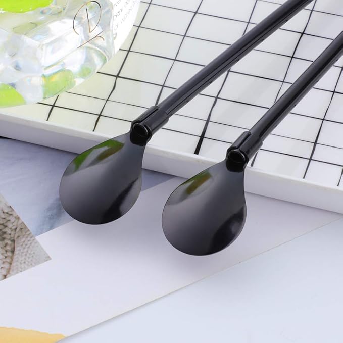 Straws, 8-Piece 8.5inch Black 18/8(304) Stainless Steel Reusable Straws + 2 Brushes