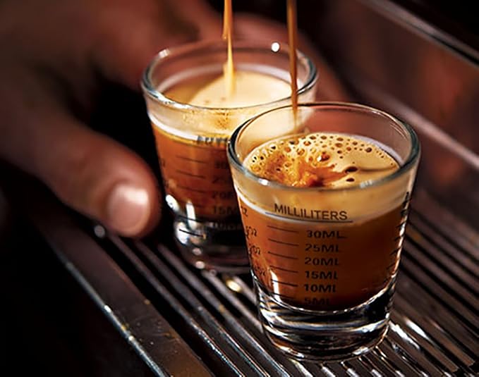 Shot Glasses Measuring cup Espresso Shot Glass Liquid Heavy Glass Wine Glass 2 Pack 26-Incremental Measurement 1oz, 6 Tsp, 2 Tbs, 30ml (Black and Red)