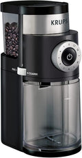 KRUPS Precision Burr Coffee Grinder: 12 Settings, 8 oz Capacity for Drip, French Press, Espresso, Pour Over, Cold Brew - Stainless Steel, 110W, Auto-Stop, Easy Clean