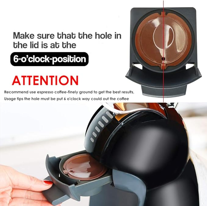 Dolc* Gu*to Refillable Capsules Reusable Coffee Pods Compatible for Nescafe Dolc* Gusto Brewers rich crema version（1Pcs Black+2 Pcs Brwon）