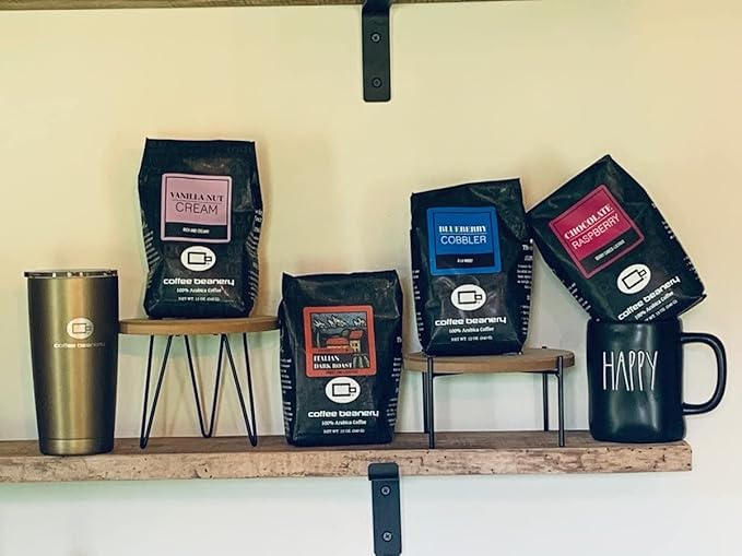 Coffee Beanery Vanilla Macadamia Nut Flavored Coffee SWP Decaf, 1-1.75oz Try Me Size Coffee Sampler, Light-Medium Roast